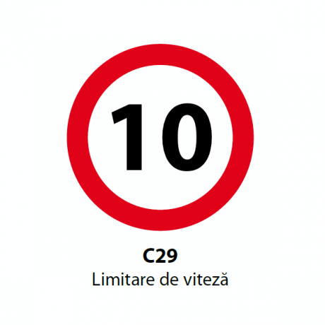 Limitare de viteza 10km, Indicator rutier | Semn de circulatie