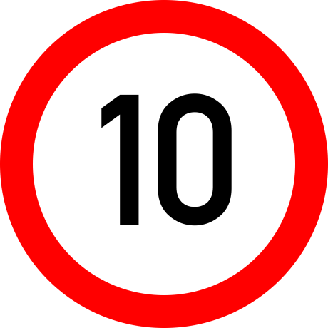 Indicator Limitare Viteză 10km (C29) - Semn de Circulație Metalic 60cm