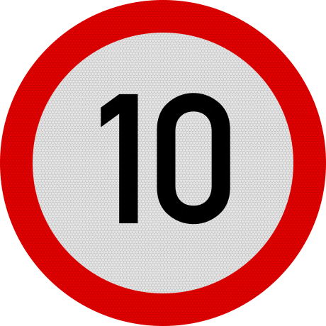 Indicator Limitare Viteză 10km (C29) - Semn de Circulație Metalic 60cm