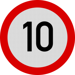 Indicator Limitare Viteză 10km (C29) - Semn de Circulație Metalic 60cm