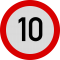 Indicator Limitare Viteză 10km (C29) - Semn de Circulație Metalic 60cm