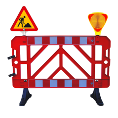 SET Gard semnalizare lucrari + indicator lucrari + lampa intermitenta galbena