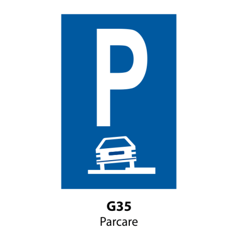 Parcare cu 2 roti pe bordura G35, Indicator rutier | Semn de circulatie