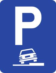 Parcare cu 2 roti pe bordura G35, Indicator rutier | Semn de circulatie