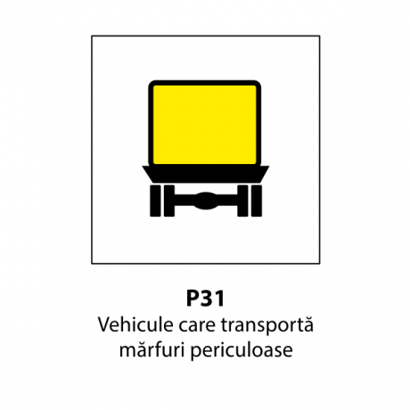 Vehicule care transporta marfuri periculoase, Indicator rutier | Semn de circulatie