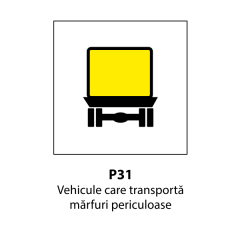 Vehicule care transporta marfuri periculoase, Indicator rutier | Semn de circulatie