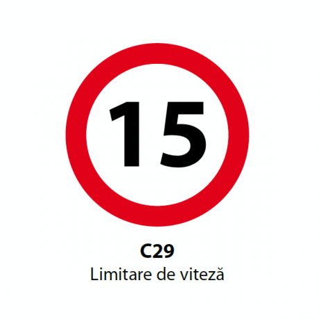 Limitare de viteza 15km, Indicator rutier | Semn de circulatie