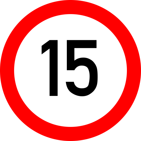 Limitare de viteza 15km, Indicator rutier | Semn de circulatie
