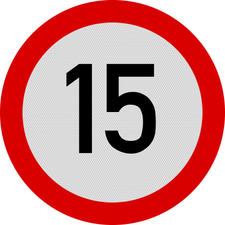 Limitare de viteza 15km, Indicator rutier | Semn de circulatie