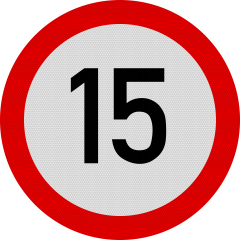 Limitare de viteza 15km, Indicator rutier | Semn de circulatie