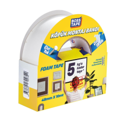 Bandă de Montaj Dublu Adezivă din Spumă pentru Accesorii de 5kg, 48mm x 10m