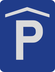 Parcare subterana sau in cladire, Indicator rutier | Semn de circulatie