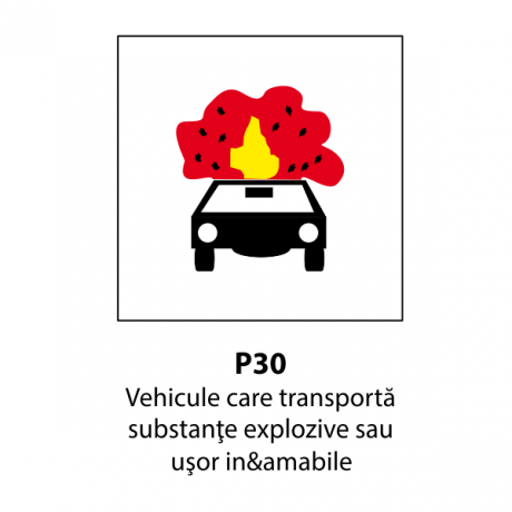 Vehicule care transporta substante explozive sau usor inflamabile, Indicator rutier | Semn de circulatie