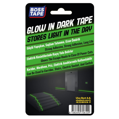 Banda adeziva fosforescenta de mare intensitate, 15mm x 5m