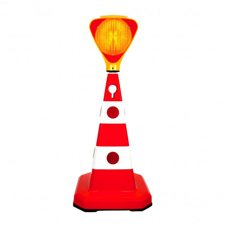 Con Din Plastic Pentru Parcare, inaltime 62cm, Alb-Rosu, Greutate 6kg