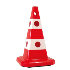 Con Din Plastic Pentru Parcare, inaltime 62cm, Alb-Rosu, Greutate 6kg