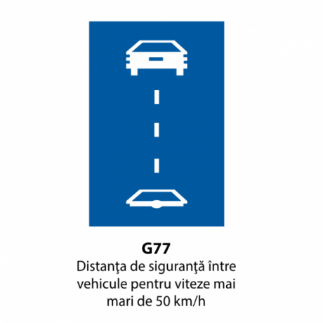 Distanta de siguranta intre vehicule pentru viteze mai mari de 50 km/h, Indicator rutier | Semn de circulatie