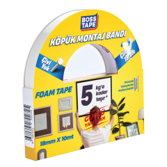 Bandă de Montaj Dublu Adezivă din Spumă pentru Accesorii de 5kg, 18mm x 10m