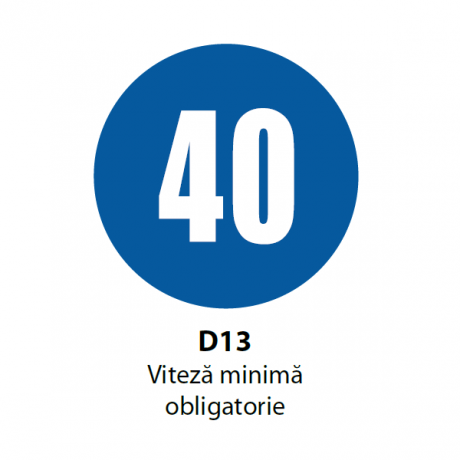 Viteza minima obligatorie, Indicator rutier | Semn de circulatie