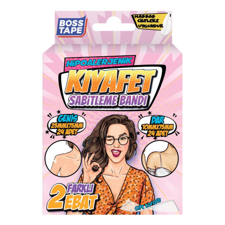 Banda dublu adeziva pentru fixarea hainelor, set 48 bucati, 2 dimensiuni