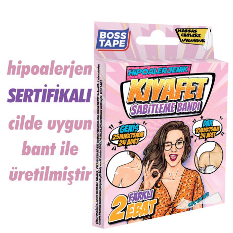 Banda dublu adeziva pentru fixarea hainelor, set 48 bucati, 2 dimensiuni