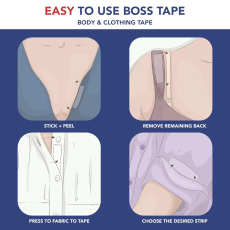 Banda dublu adeziva pentru fixarea hainelor, set 48 bucati, 2 dimensiuni