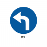 Obligatoriu la stanga, Indicator rutier (D3) | Semn de circulatie