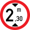 Accesul interzis vehiculelor cu inaltimea mai mare de 2,30m, Indicator rutier | Semn de circulatie
