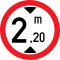 Accesul interzis vehiculelor cu inaltimea mai mare de 2,20m, Indicator rutier | Semn de circulatie