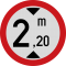 Accesul interzis vehiculelor cu inaltimea mai mare de 2,20m, Indicator rutier | Semn de circulatie