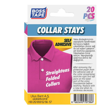 Autocolante transparente pentru modelarea gulerului pentru camasa, 20 buc