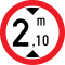 Accesul interzis vehiculelor cu inaltimea mai mare de 2,10m, Indicator rutier | Semn de circulatie