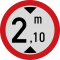 Accesul interzis vehiculelor cu inaltimea mai mare de 2,10m, Indicator rutier | Semn de circulatie