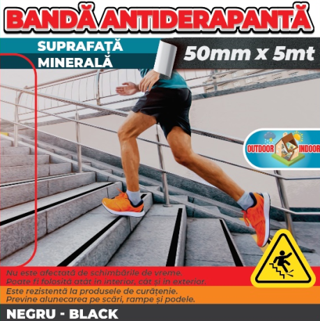 Banda Antiderapanta, 50mm x 5m, Negru
