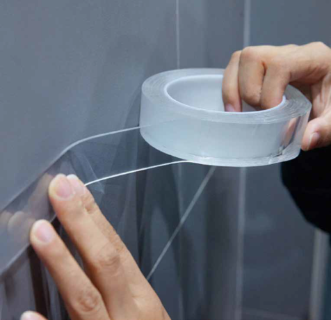 Banda dublu-adeziva, Nano, reutilizabila, lavabila, transparenta, 19mm x 1m