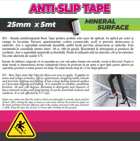 Banda Antiderapanta, 25mm x 5m, Negru