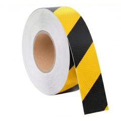 Banda adeziva reflectorizanta, galben-negru, 5cm x 50m