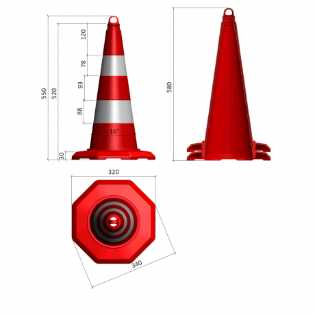 Con Rutier, inaltime 52cm, 2 folii reflectorizante