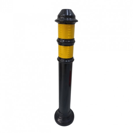 Stalp metalic, inaltime 75cm, negru, flansa de prindere pe beton mascata