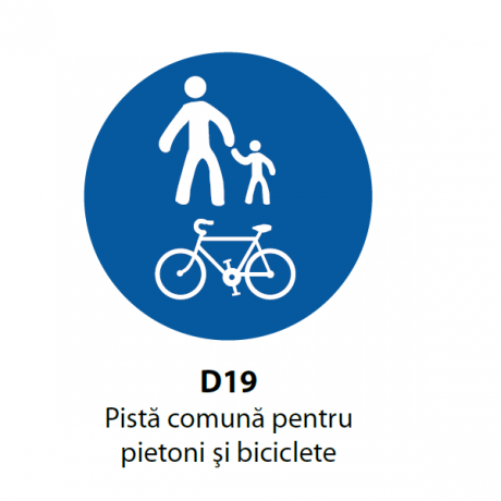 Pista comuna pentru pietoni si biciclete, Indicator rutier | Semn de circulatie