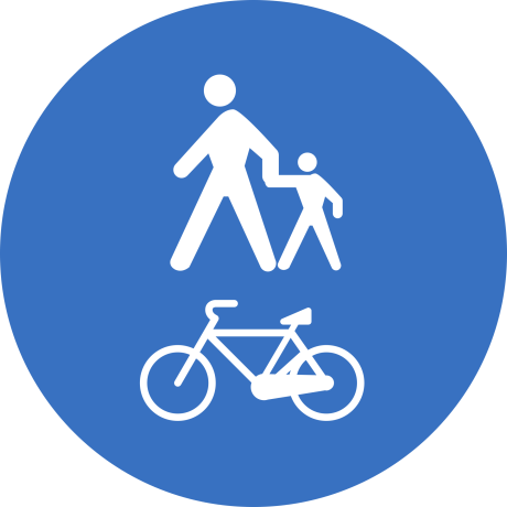 Pista comuna pentru pietoni si biciclete, Indicator rutier | Semn de circulatie