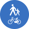 Pista comuna pentru pietoni si biciclete, Indicator rutier | Semn de circulatie