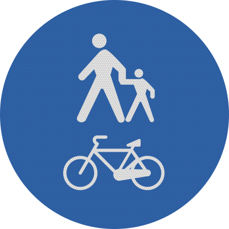 Pista comuna pentru pietoni si biciclete, Indicator rutier | Semn de circulatie