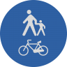 Pista comuna pentru pietoni si biciclete, Indicator rutier | Semn de circulatie