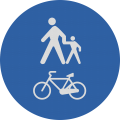 Pista comuna pentru pietoni si biciclete, Indicator rutier | Semn de circulatie