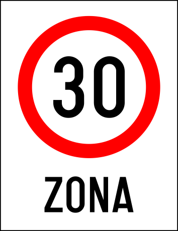 Zona cu viteza limitata la 30 km/h, Indicator rutier | Semn de circulatie