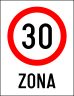 Zona cu viteza limitata la 30 km/h, Indicator rutier | Semn de circulatie
