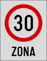 Zona cu viteza limitata la 30 km/h, Indicator rutier | Semn de circulatie