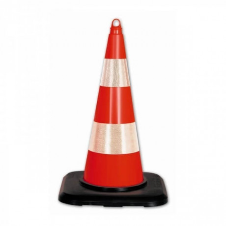 Con Semnalizare PVC, 75cm, 2 folii reflectorizante, baza cu greutate