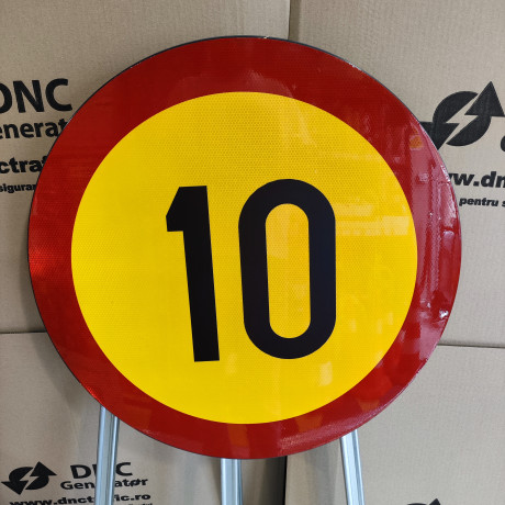 Limitare de viteza 10km, temporar, Indicator rutier | Semn de circulatie